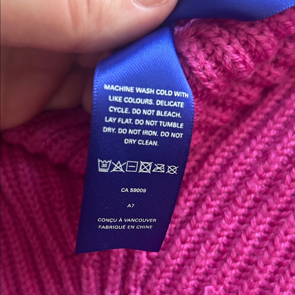 Kit and Ace Fuchsia V-Neck Sweater - Picture 4 of 4